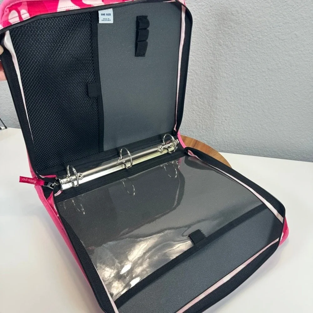 VTG Y2K Old Navy Pink Floral Camo Zip 3 Ring Binder Y2K 2005 School Office‎ NWOT
